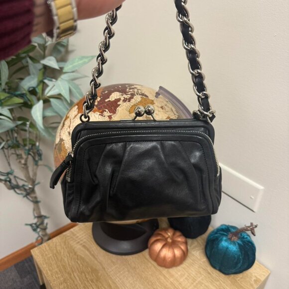 Rare Coach Parker Kisslock bag with silver chain detail - Picture 3 of 8